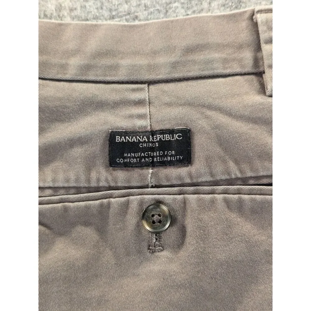 Banana Republic Pants Mens 35x32 Beige Chino Tapered Fit Cotton Business Casual